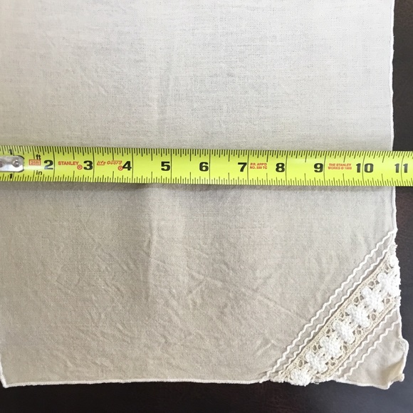 6 Vintage Cloth Cocktail Napkins Embroidered Corner Ivory Cream Classic Linens - Picture 4 of 7